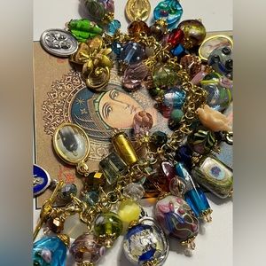 Virgin Mary perpetual health, custom chunky charm bracelet